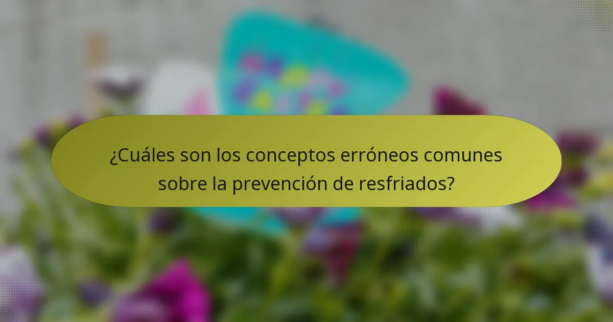 ¿Cuáles son los conceptos erróneos comunes sobre la prevención de resfriados?